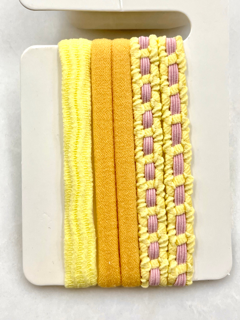 Çift Renk Yumuşak Dokulu Scrunchie Toka Sarı