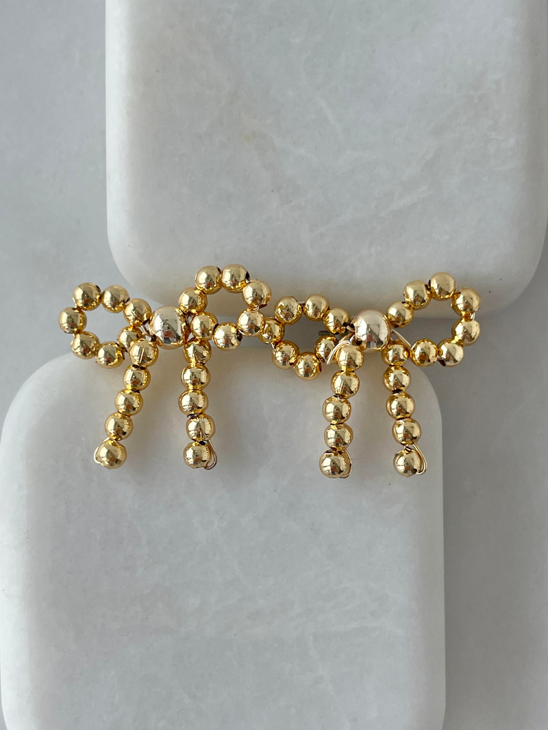Topçuklu Fiyonk Küpe Gold