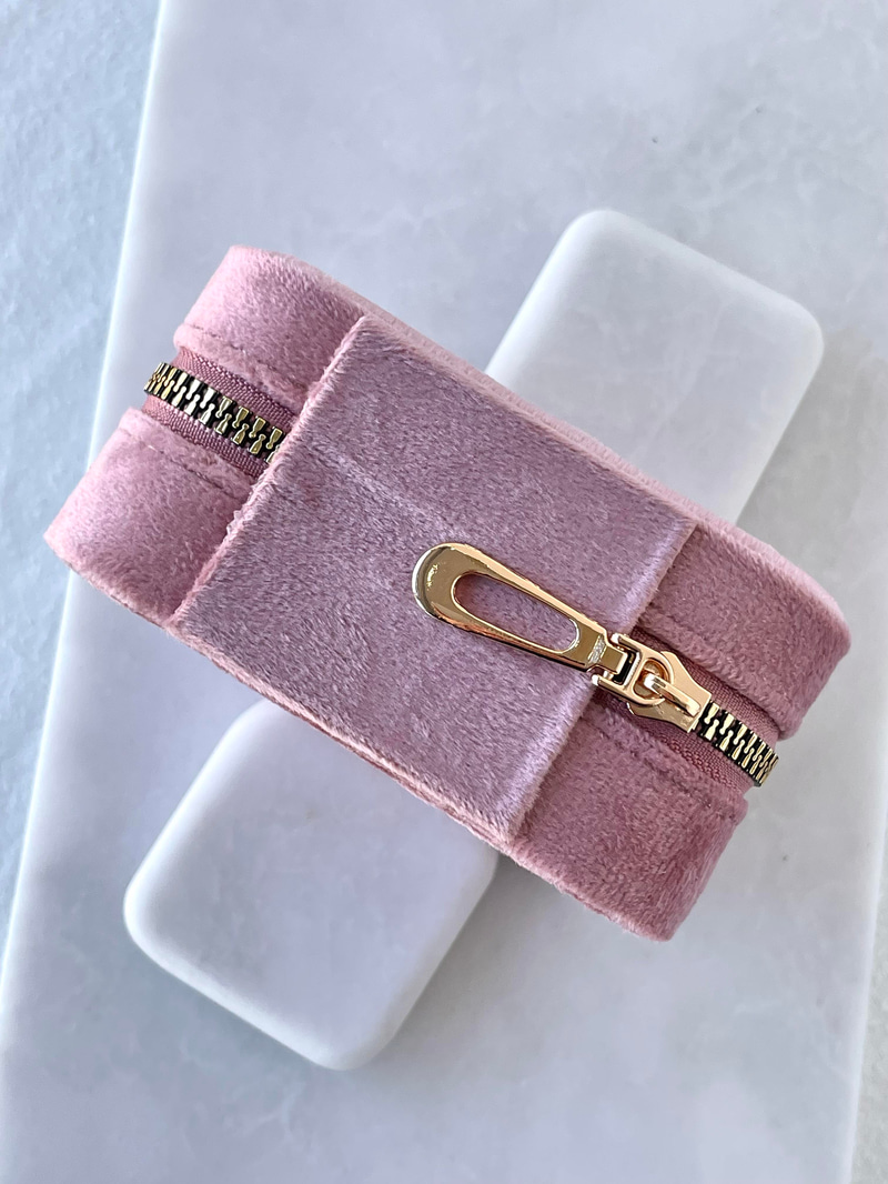 Kadife Takı Kutusu Pembe