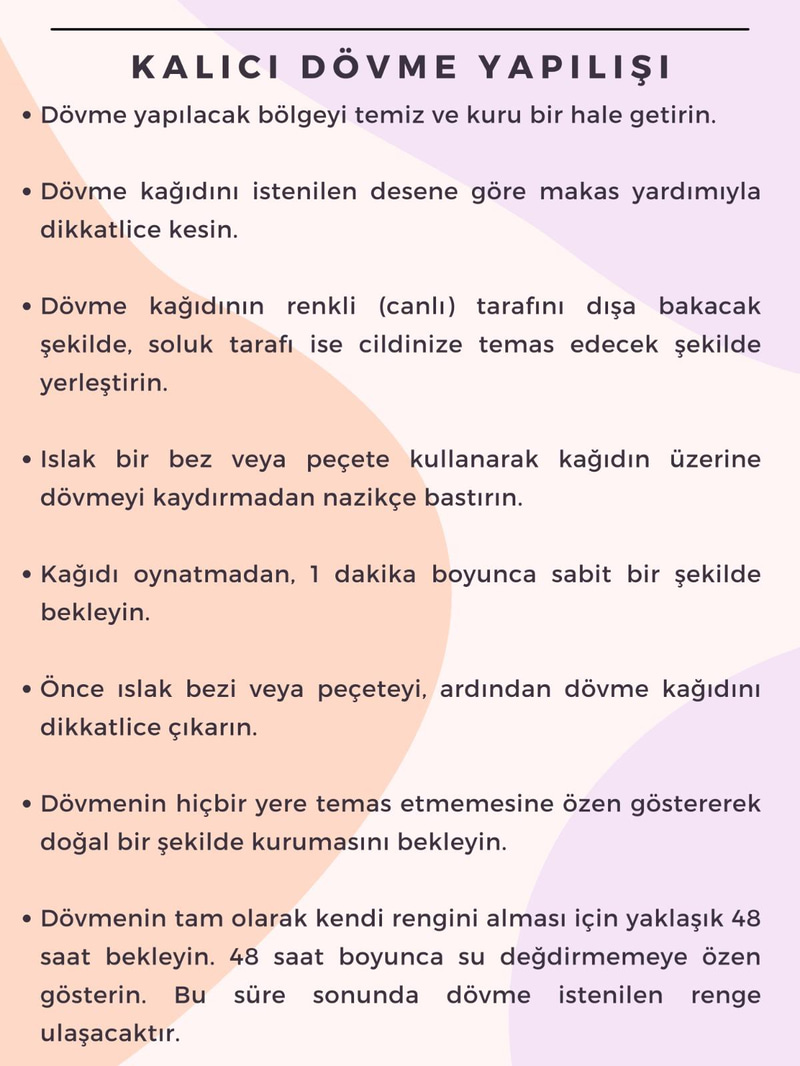 1 Ay Kalıcı Çoklu Çiçek Dövme