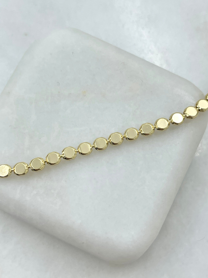 Özel Seri Ezme Arpa Zincir Kolye 45 cm Gold