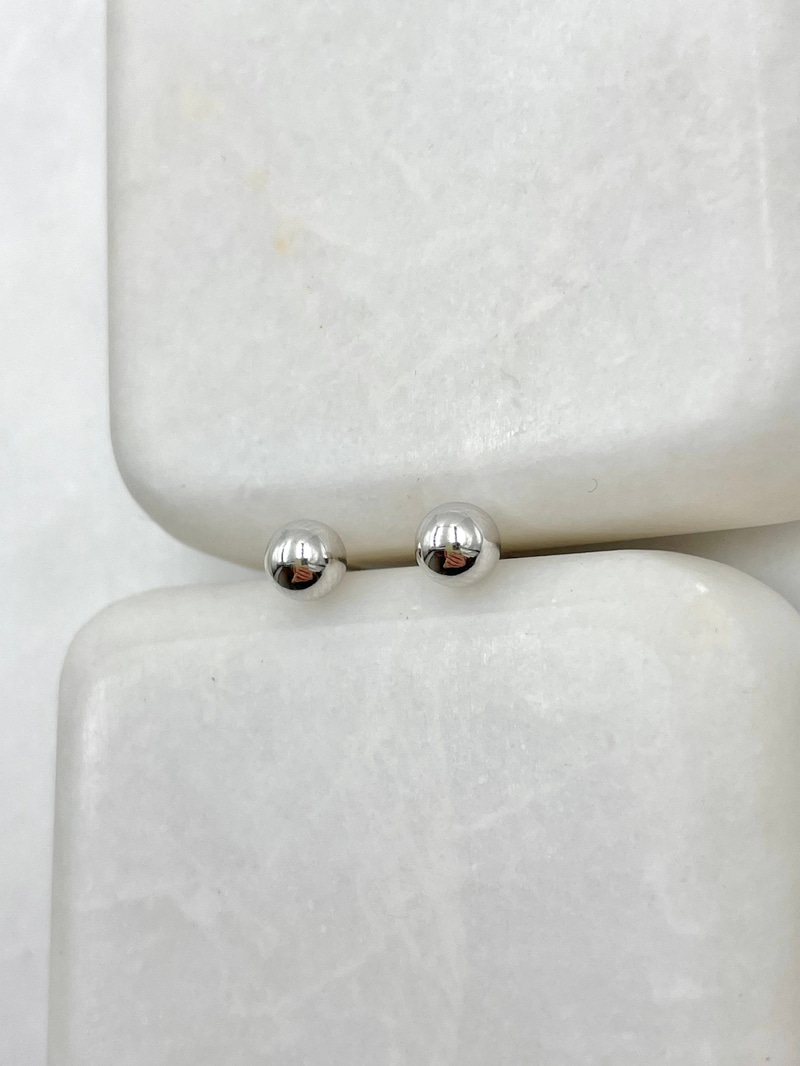 Özel Seri Minimal Top Küpe 0.4 mm Gümüş