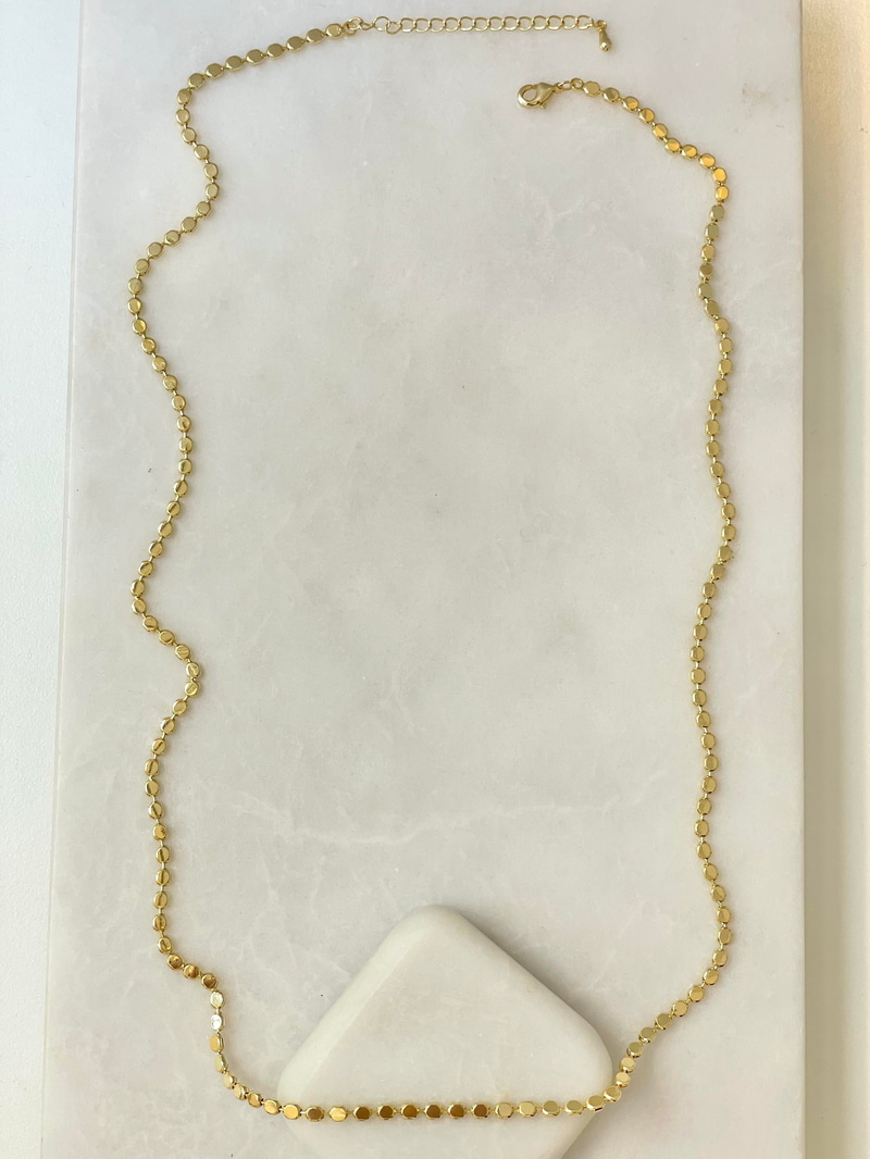 Altın Kaplama Arpa Zincir Kolye 60 cm Gold