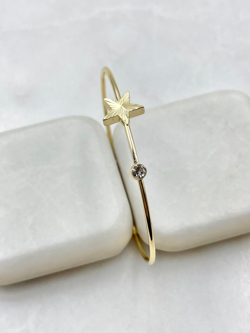 Lazer Kesim Kuzey Yıldızı Minimal Bileklik Gold