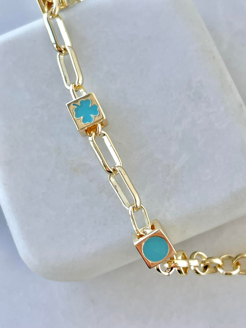 Turkuaz Zar Model Bileklik