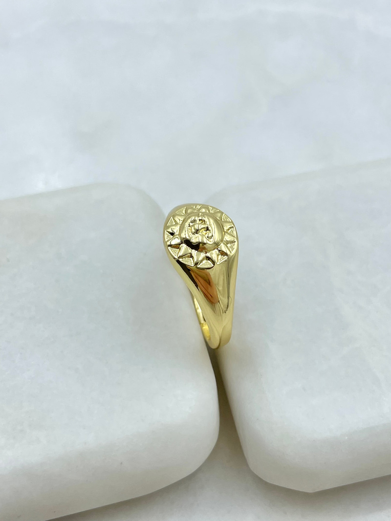 Altın Kaplama Güneş Model Yüzük Gold