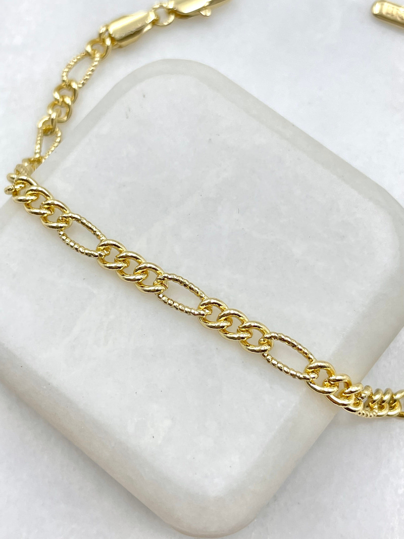 Işıltılı Klasik Zincir Bileklik Gold