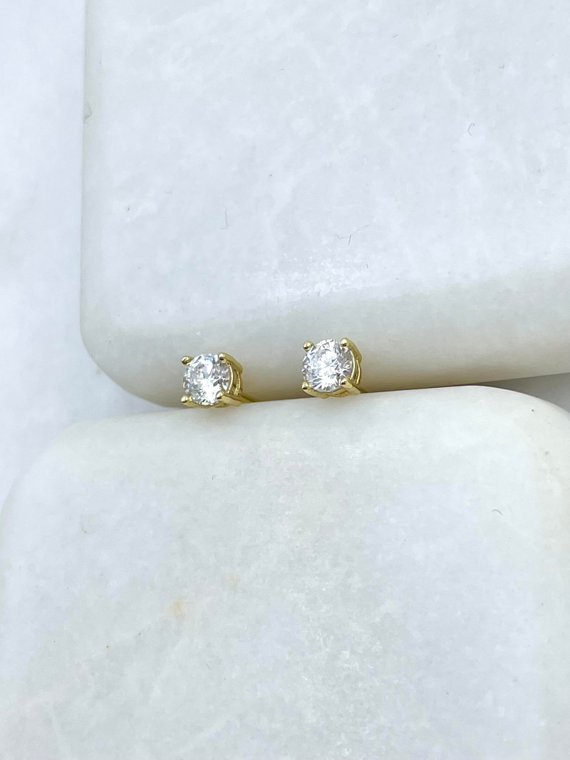 Özel Seri Minimal Kristal Küpe 0,4 cm Gold