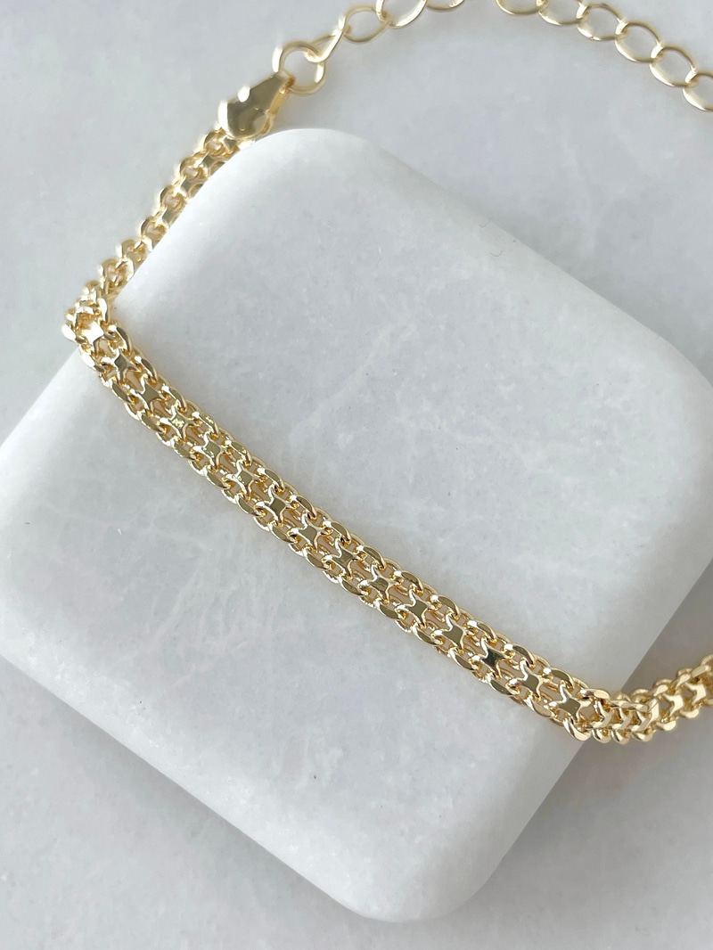 Minimal Hasır Örgü Bileklik Gold