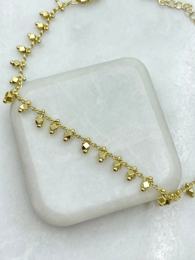 Küp ve Topçuk Detaylı Halhal Gold