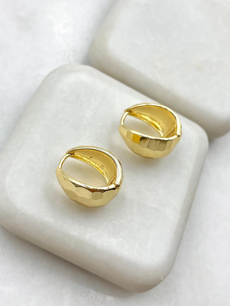 Mozaik Yansımalı Damla Küpe 1.5 cm Gold