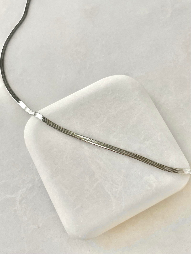 Çelik Minimal İtalyan Zincir Kolye 45 cm Gümüş