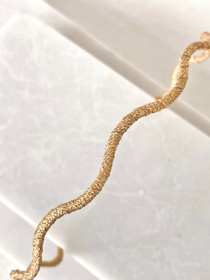Işıltılı Dalga Model Taç Gold
