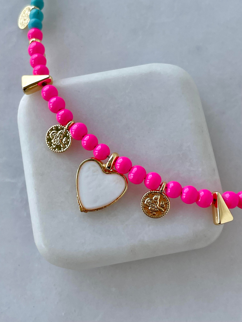 Tura Sallantılı Kalp Kolye