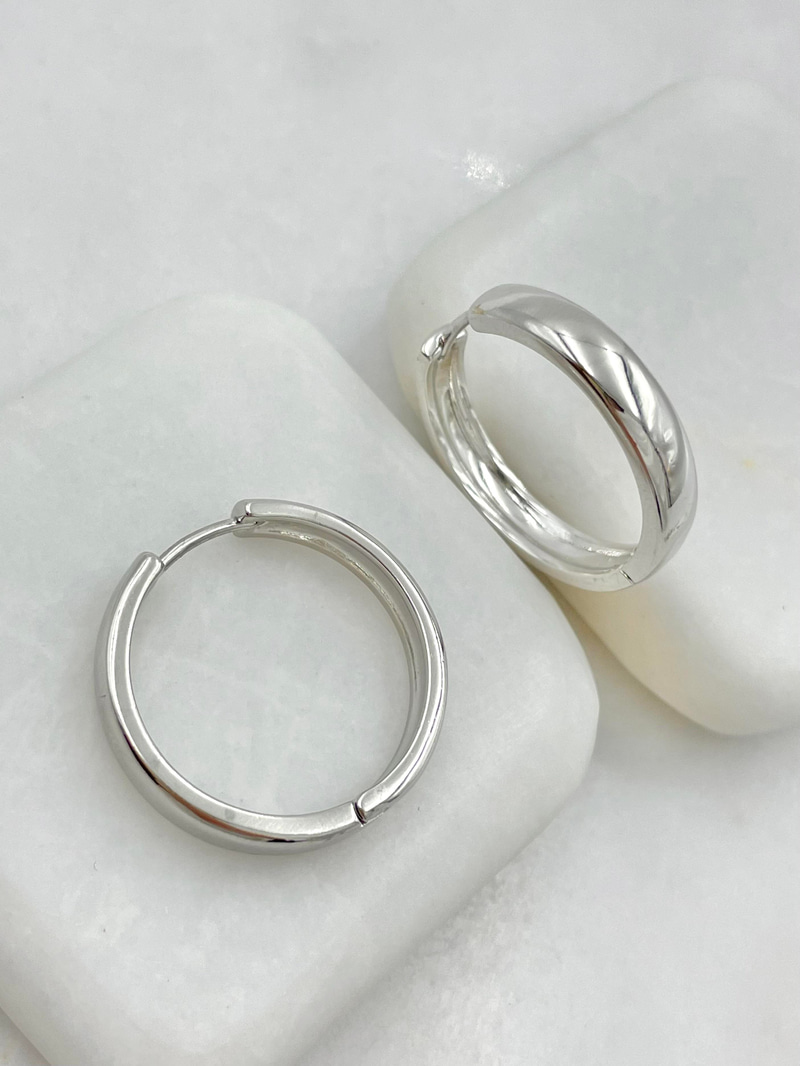 Özel Seri Halka Küpe 2,5 cm Gümüş
