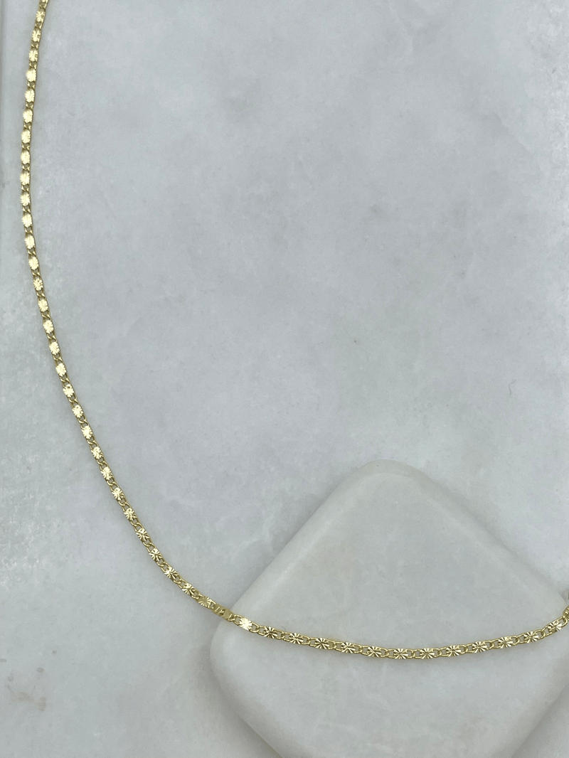 Özel Seri Minimal Lazer Kesim Zincir Kolye 55 cm Gold