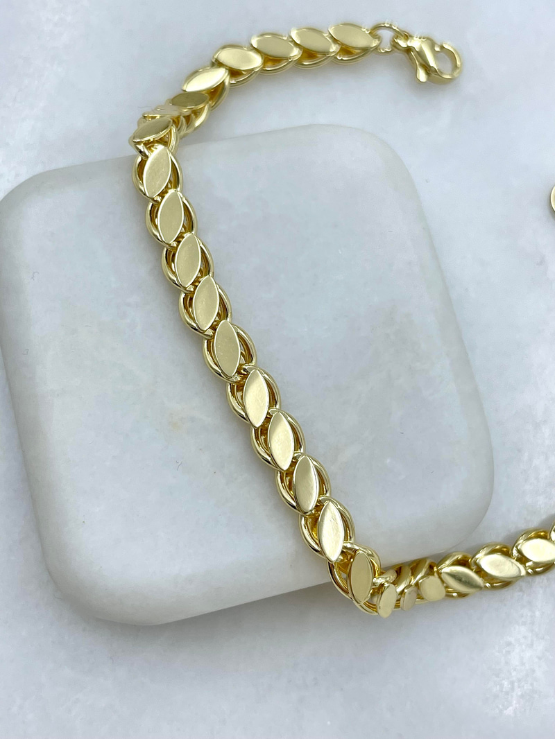 Altın Kaplama Arpa Zincir Bileklik Gold