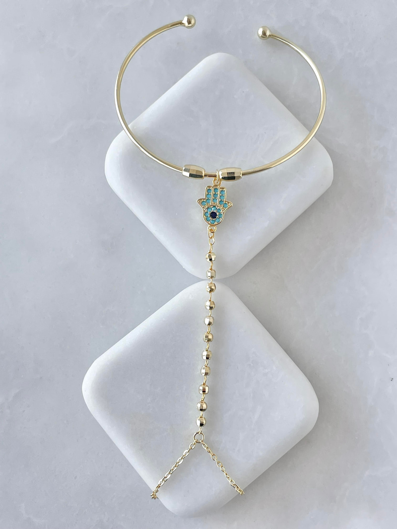 Altın Kaplama Dorikalı Fatma Ana Eli Kelepçe Şahmeran Gold