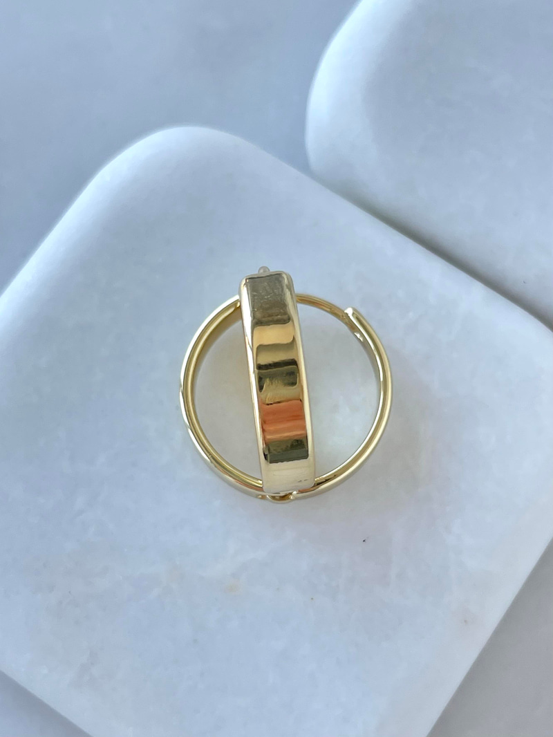 Özel Seri Düz Kesim Halka Küpe Gold