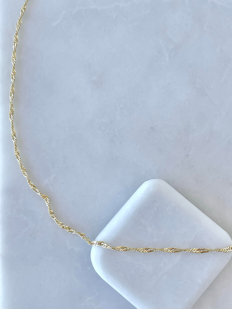 Altın Kaplama Kedi Merdiveni Zincir Kolye 50 cm Gold