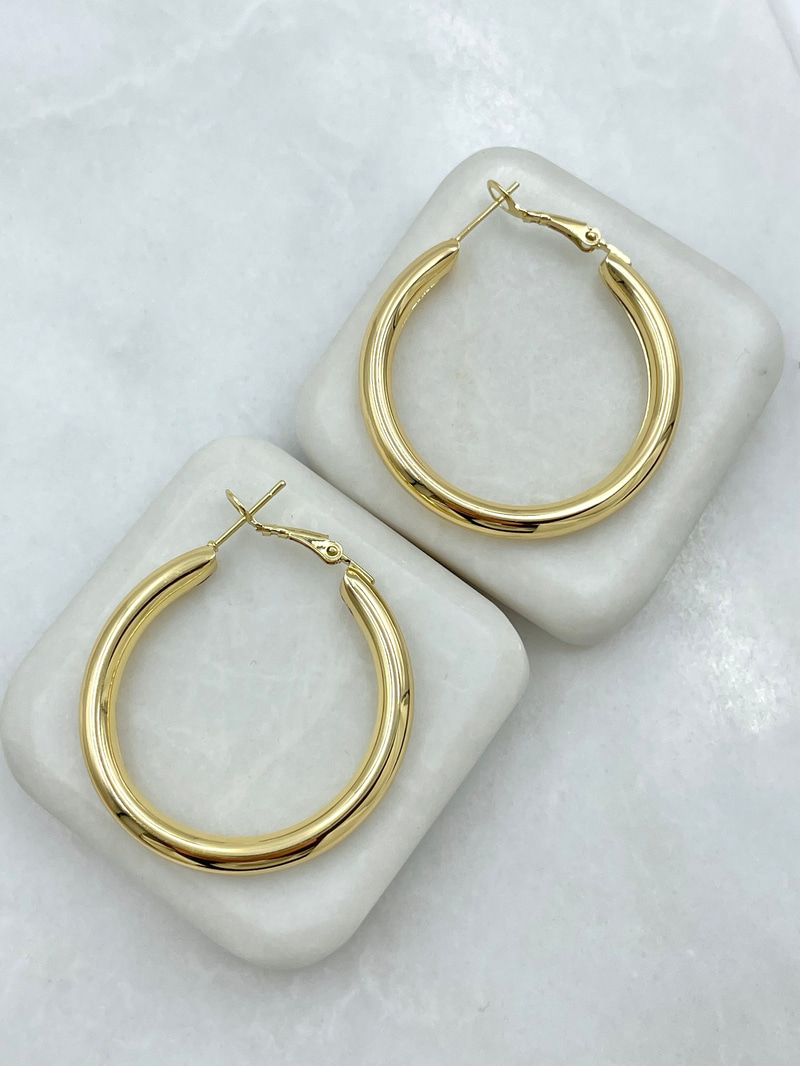 Bombe Halka Küpe 4 cm Gold