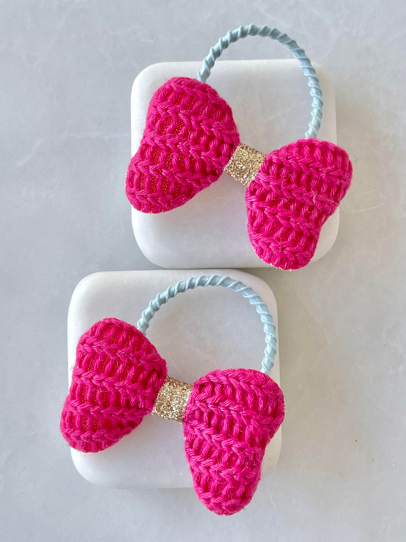 İkili Örme Fiyonk Lastik Toka Pembe