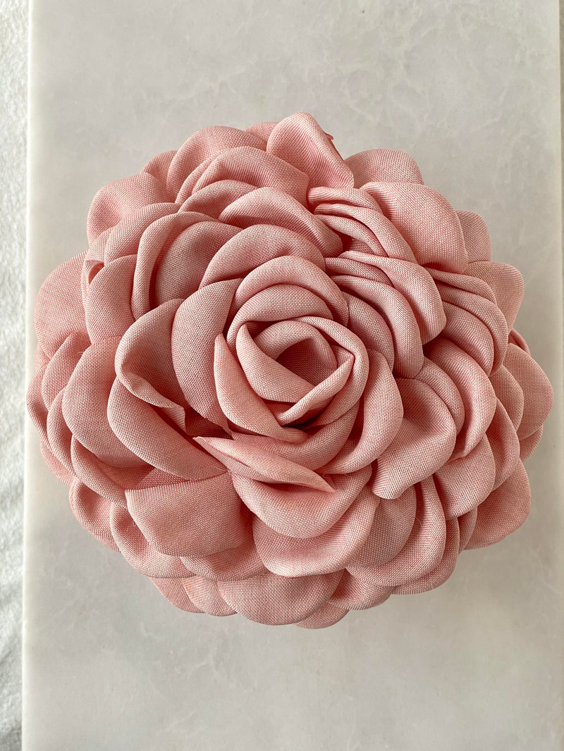 Kumaş Gül Mandal Toka Pembe