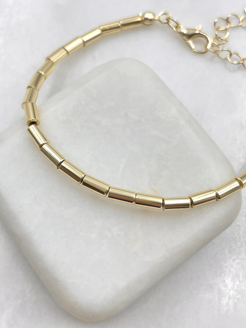 Boru Silindir Bileklik Gold
