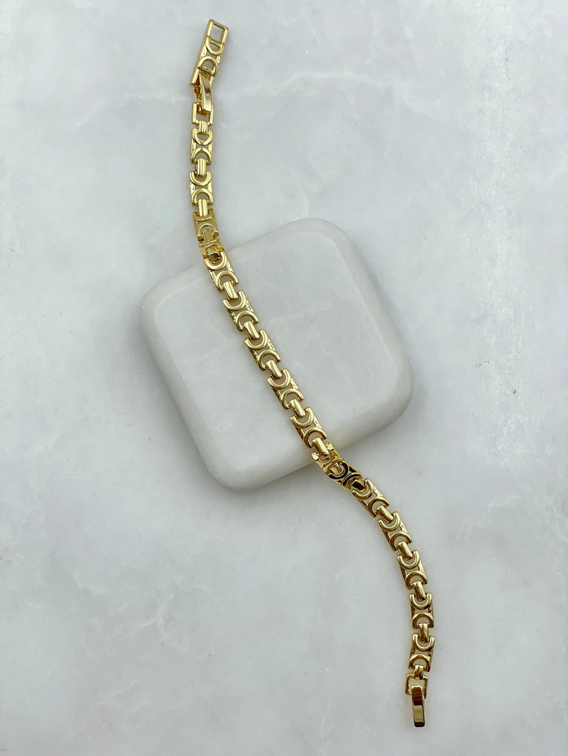 C Model Zincir Bileklik Gold