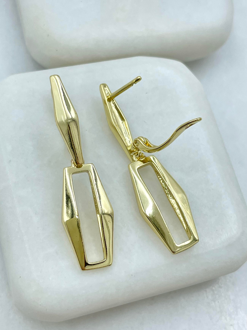 Özel Seri Geometrik Şekilli Tasarım Küpe Gold