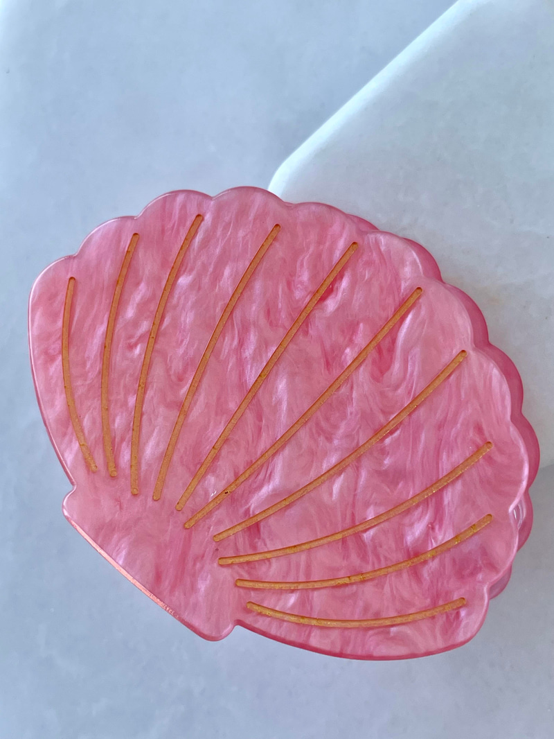 Sedefli İstiridye Kabuğu Mandal Toka Pembe