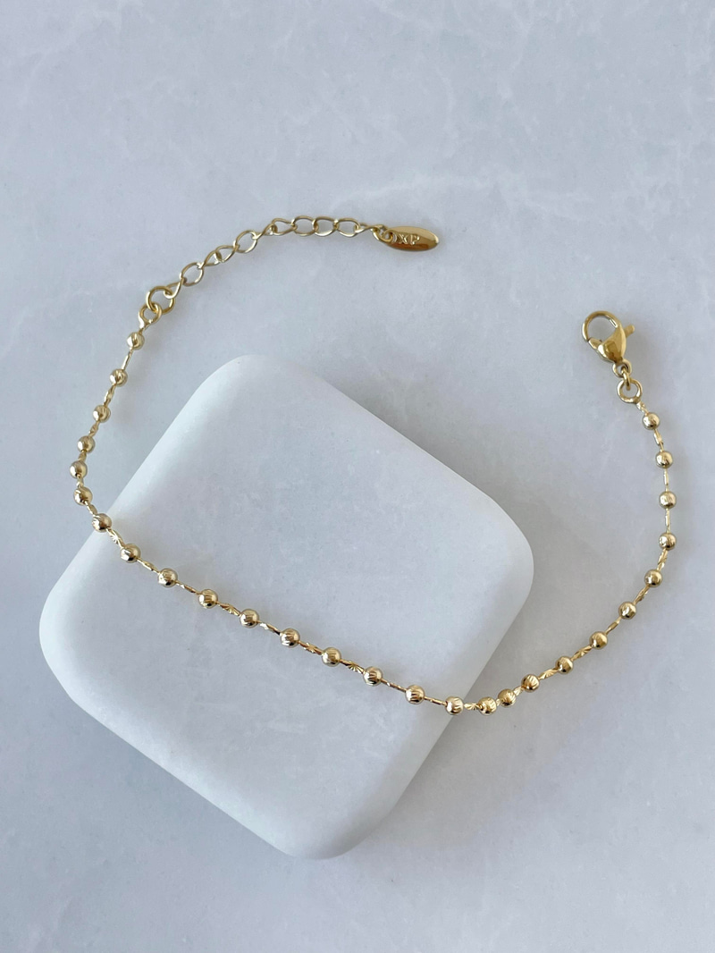 Özel Seri Minimal Işıltılı Topçuk Bileklik Gold