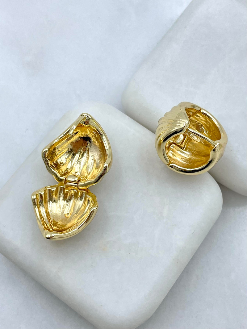 Altın Kaplama Deniz Kabuğu Model Küpe Gold