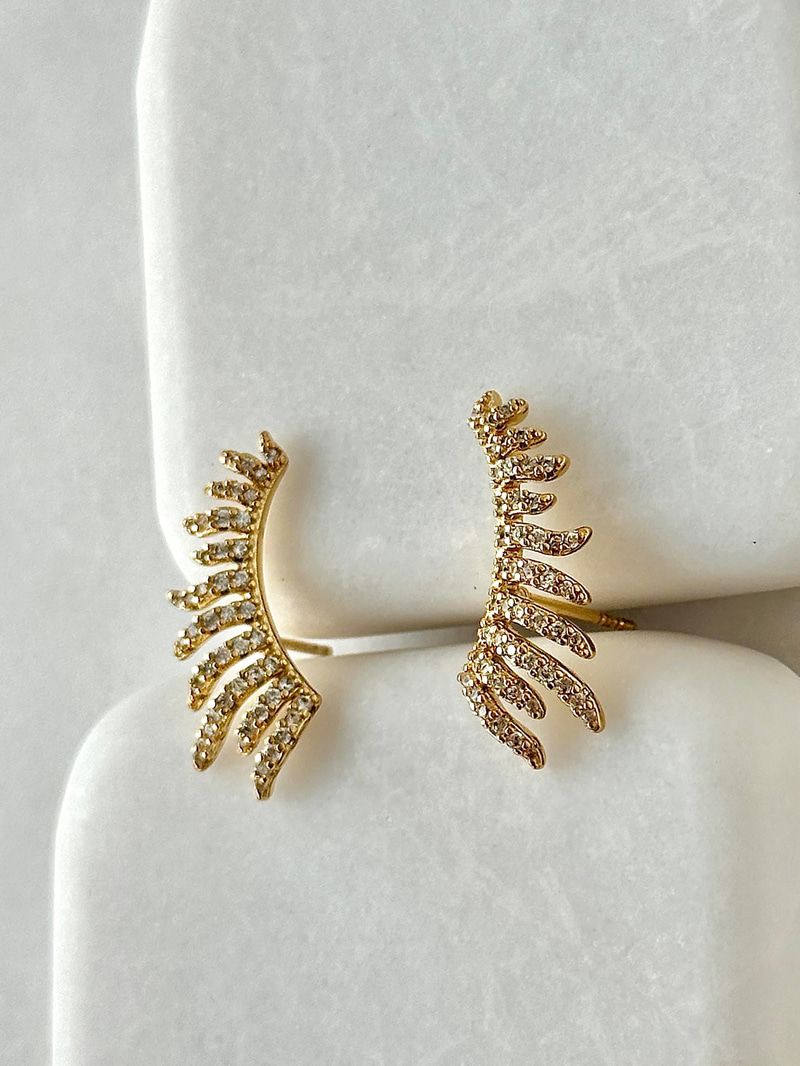 Özel Seri Zirkon Taşlı Çoklu Görünüm Küpe Gold