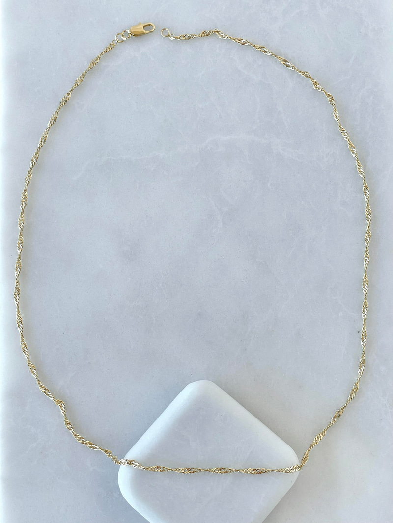 Altın Kaplama Kedi Merdiveni Zincir Kolye 50 cm Gold