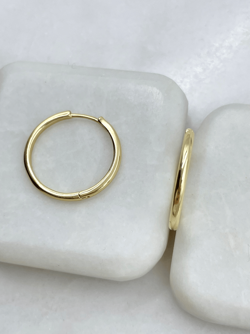 Özel Seri İnce Basic Halka Küpe Gold