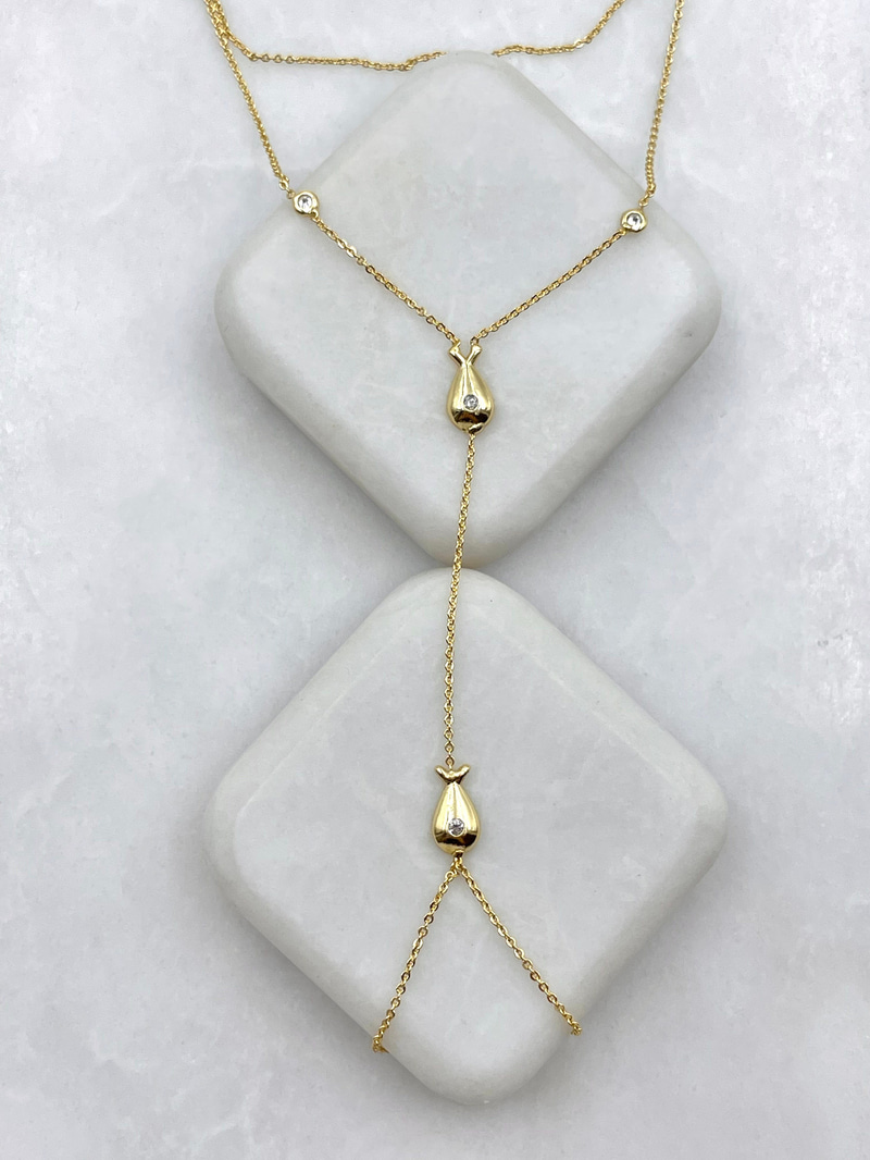 İkili Balık Model Şahmeran Gold