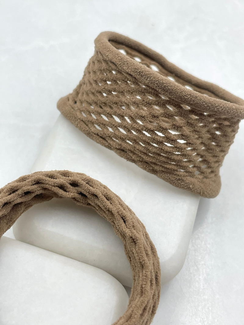 File İkili Scrunchie Toka Vizon
