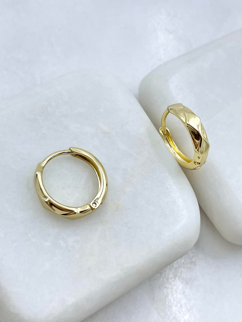 Özel Seri Üçgen Yansımalı Halka Küpe Gold