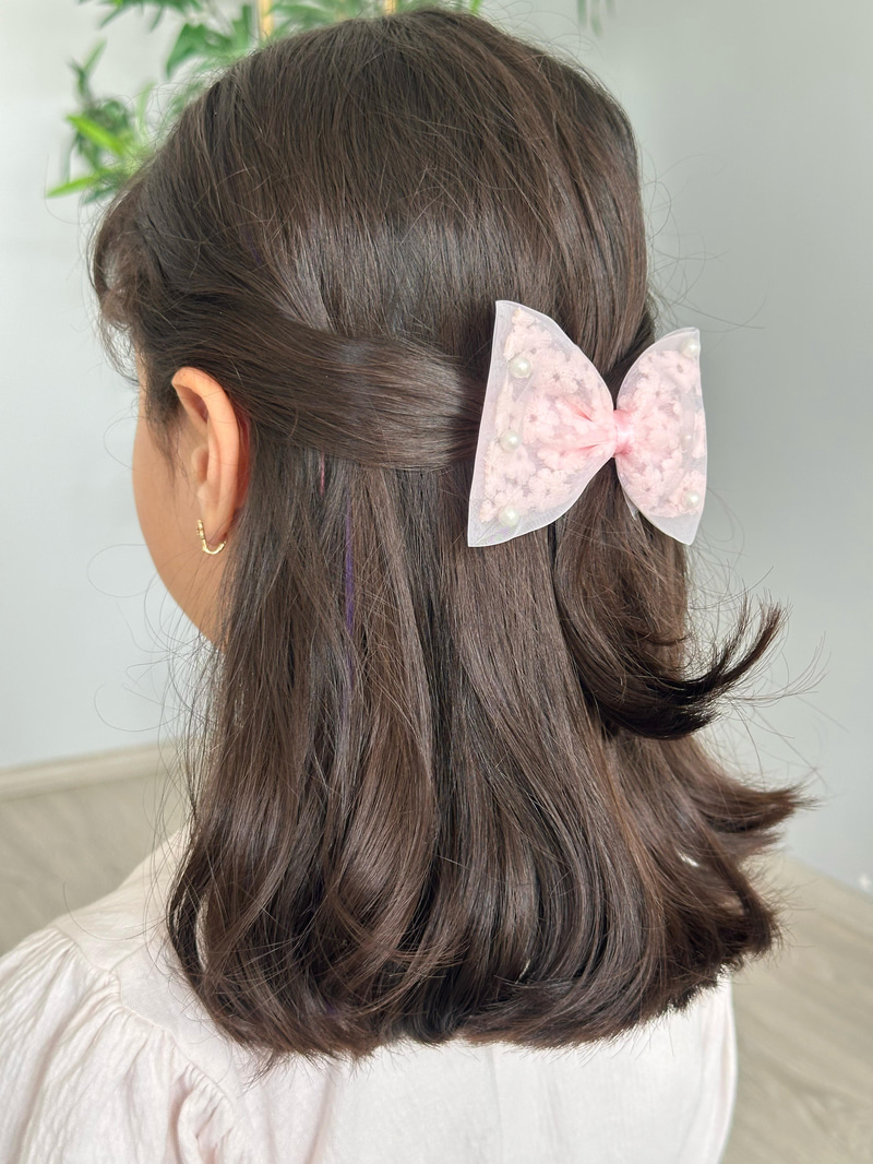 İncili Fiyonk Pens Toka Pembe