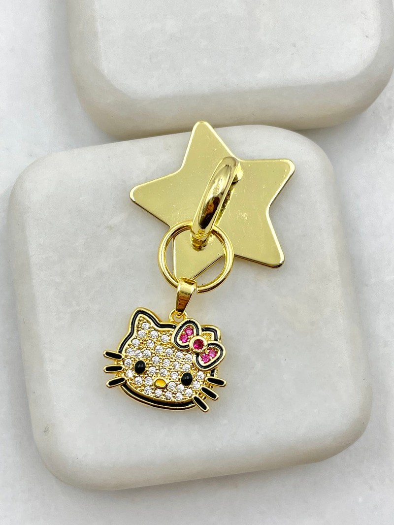 Hello Kitty Sallantılı Telefon Charmı Gold