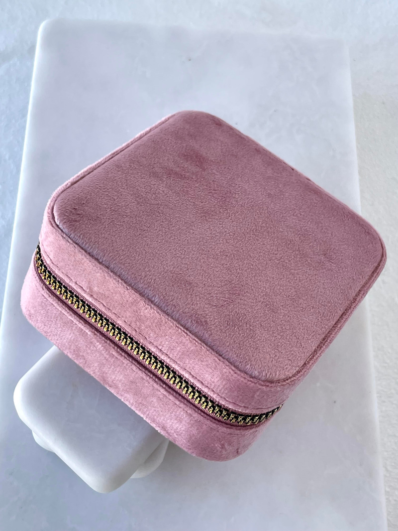 Kadife Takı Kutusu Pembe