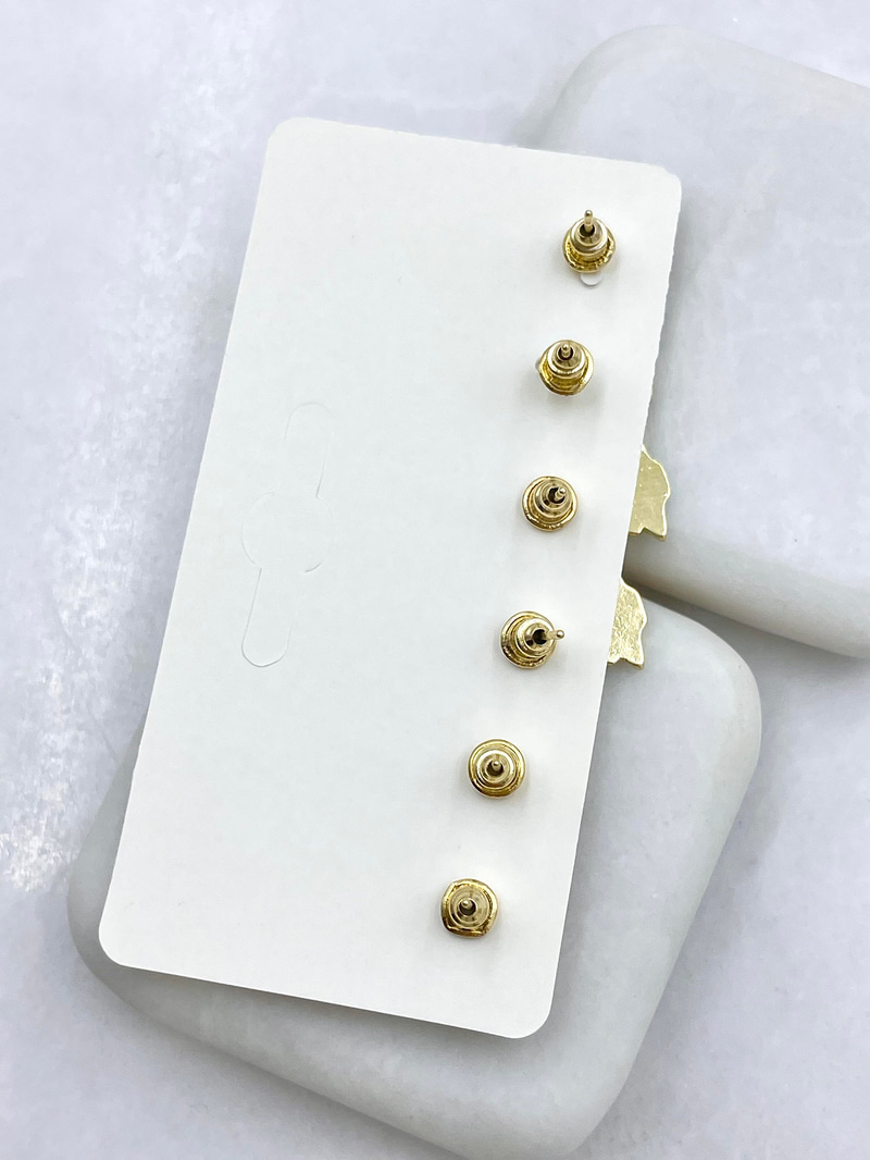 Altın Kaplama Minimal Altılı Yılbaşı Ağacı ve Renkli Kar Tanesi Küpe Seti Gold