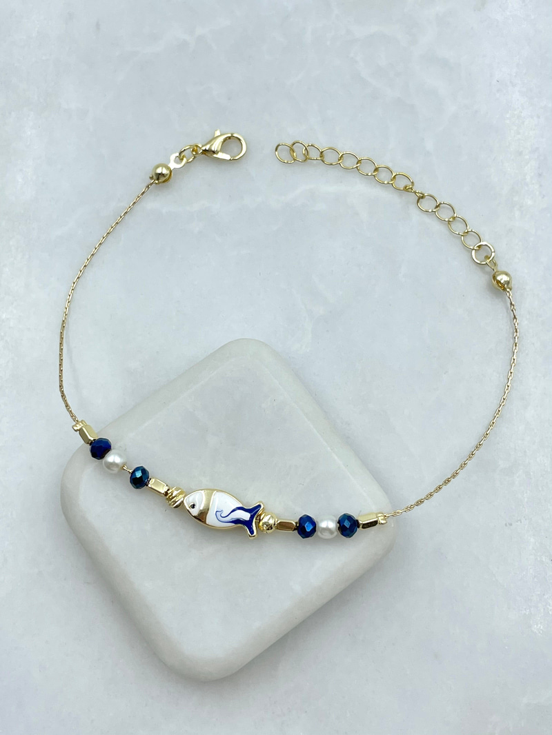 Mineli Balık Model Halhal Gold