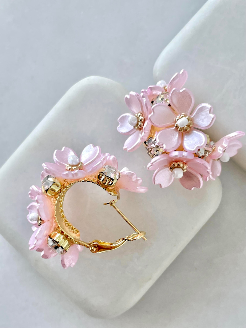 Sedefli Açelya Küpe Pembe