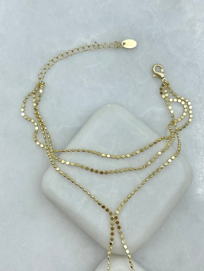 Altın Kaplama Çift Sıra Minimal Arpa Zincir Şahmeran Gold