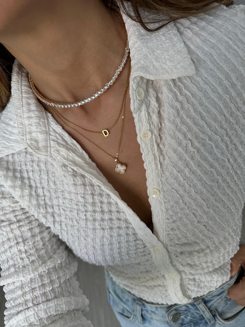 Çelik Su Yolu Choker Esnek Kolye Gold