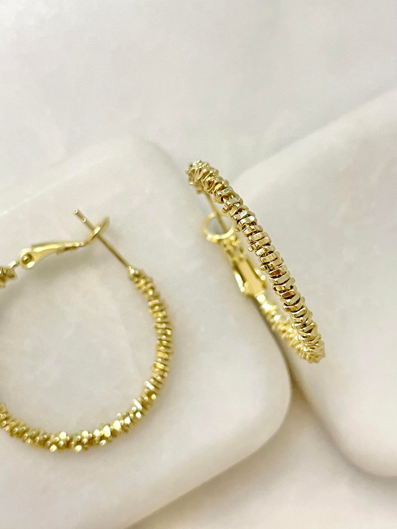Özel Seri Işıltılı Halka Küpe Gold