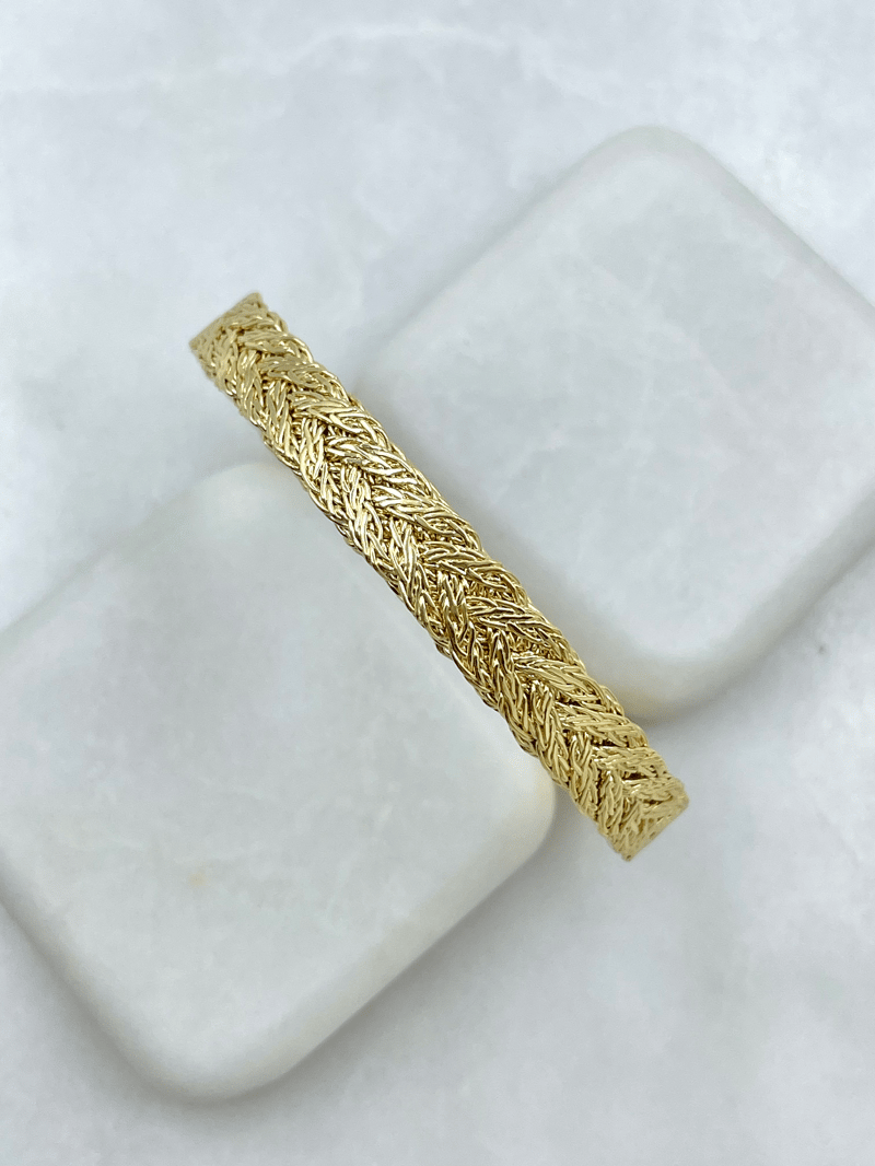 Altın Kaplama Hasır Örgü Model Bileklik Gold