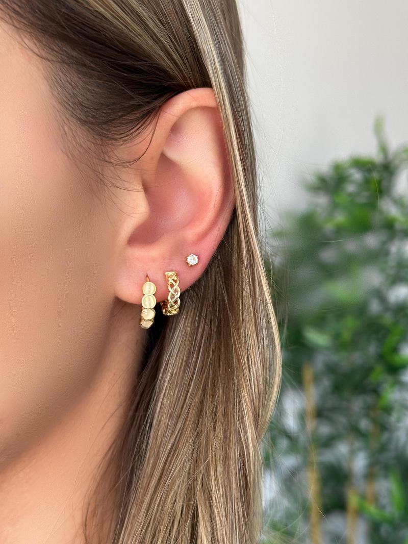 Altın Kaplama Altılı Burgu Model Küpe Gold